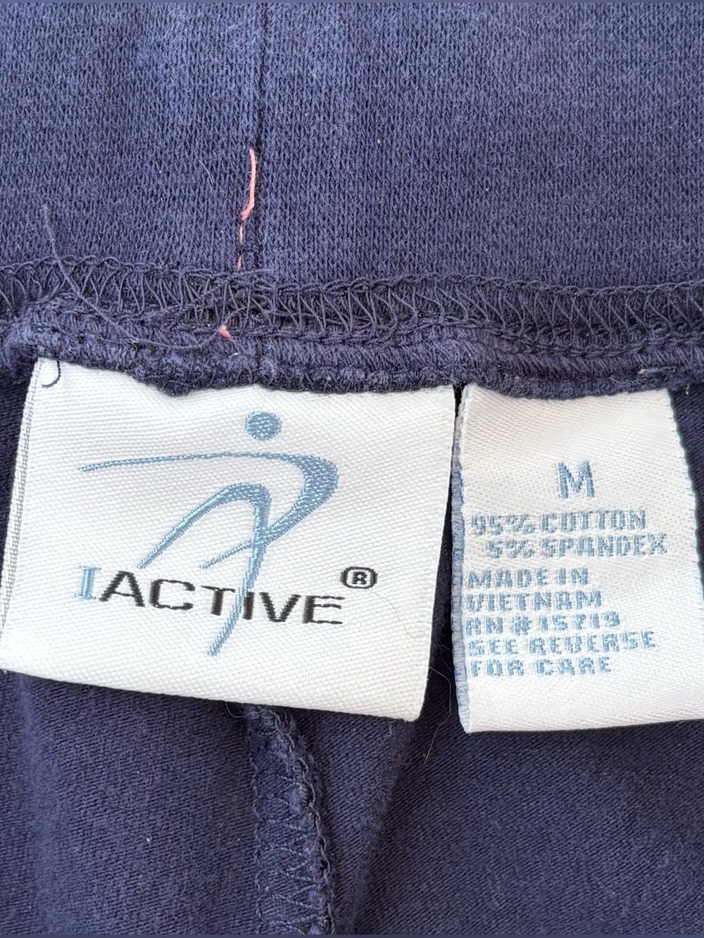 Y2K IActive Capri Pants Medium Blue Pink Side Stripes Drawstring Athleisure Gym - Picture 4 of 7